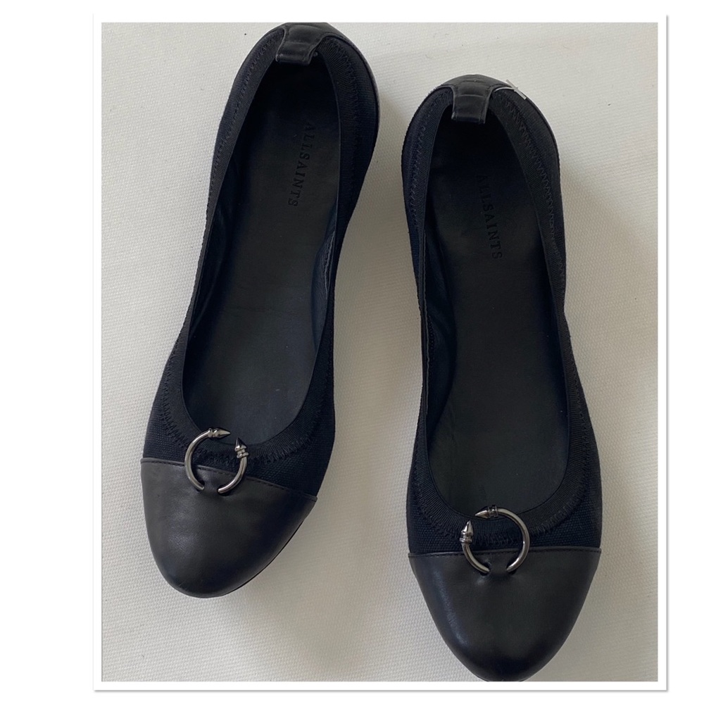 ALLSAINTS Piercing Ballerina Flats Size 37/ 7 black